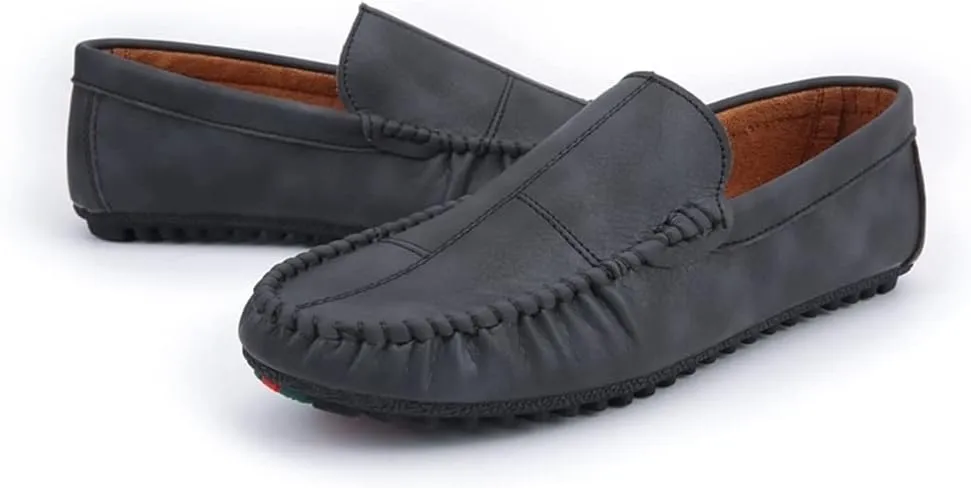 New Men's Loafers Shoes Moccasins Shoes Solid Color Patchwork PU Leather Slip Resistant Lightweight Flat Heel Fashion Classic Slip-ons