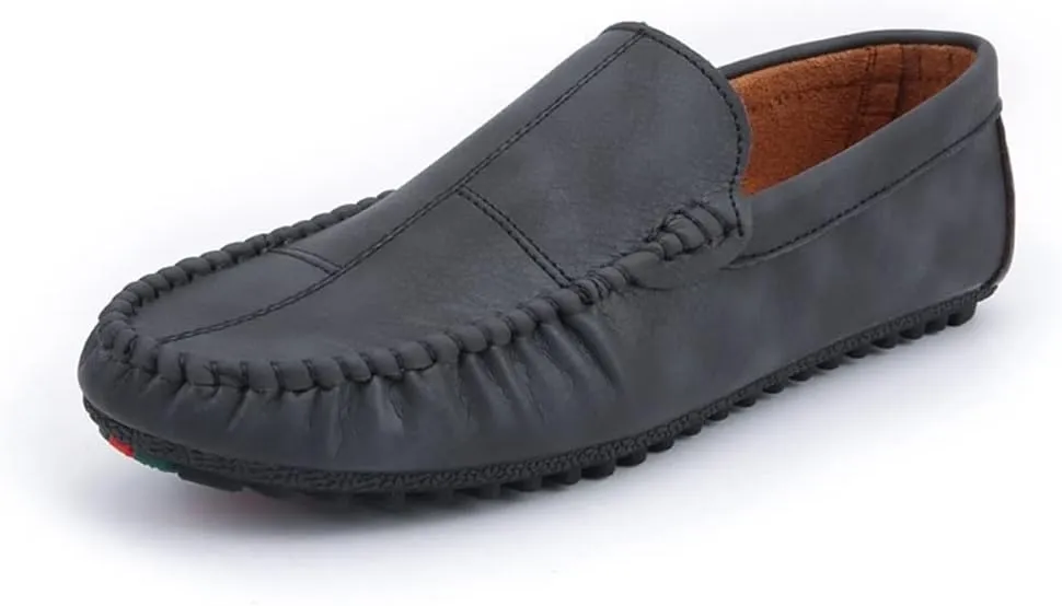 New Men's Loafers Shoes Moccasins Shoes Solid Color Patchwork PU Leather Slip Resistant Lightweight Flat Heel Fashion Classic Slip-ons