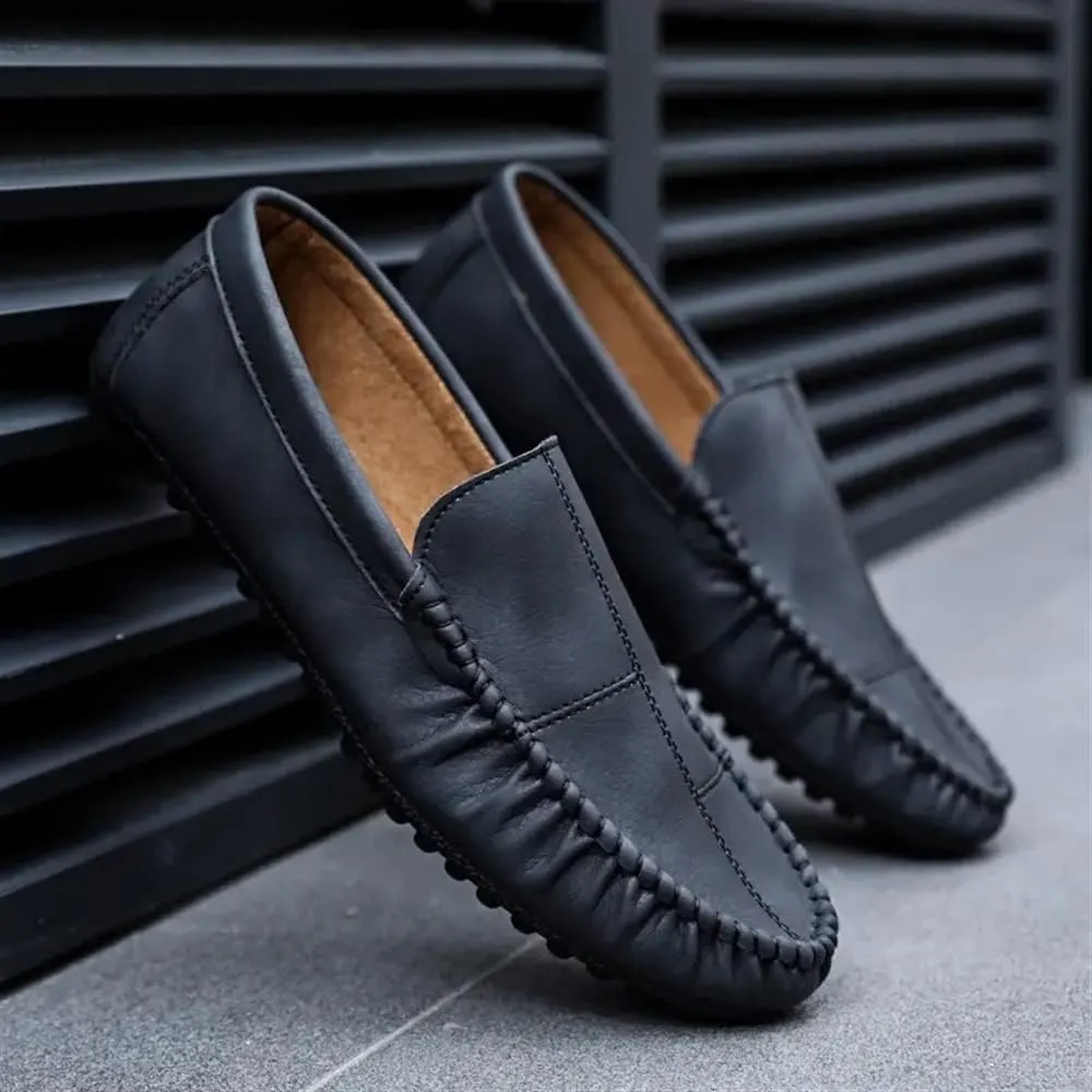 New Men's Loafers Shoes Moccasins Shoes Solid Color Patchwork PU Leather Slip Resistant Lightweight Flat Heel Fashion Classic Slip-ons