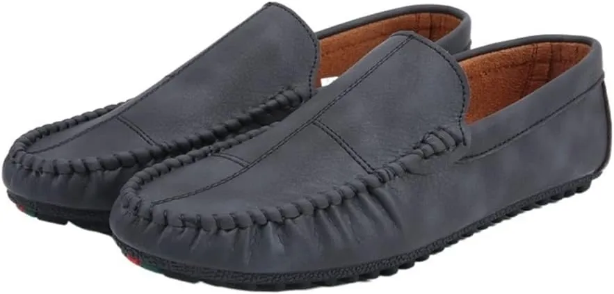 New Men's Loafers Shoes Moccasins Shoes Solid Color Patchwork PU Leather Slip Resistant Lightweight Flat Heel Fashion Classic Slip-ons