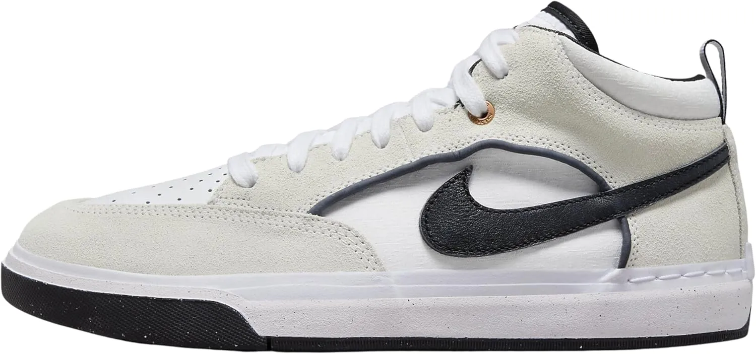 Nike SB React Leo Skate Shoes (DX4361-100, White/Black) Size 14