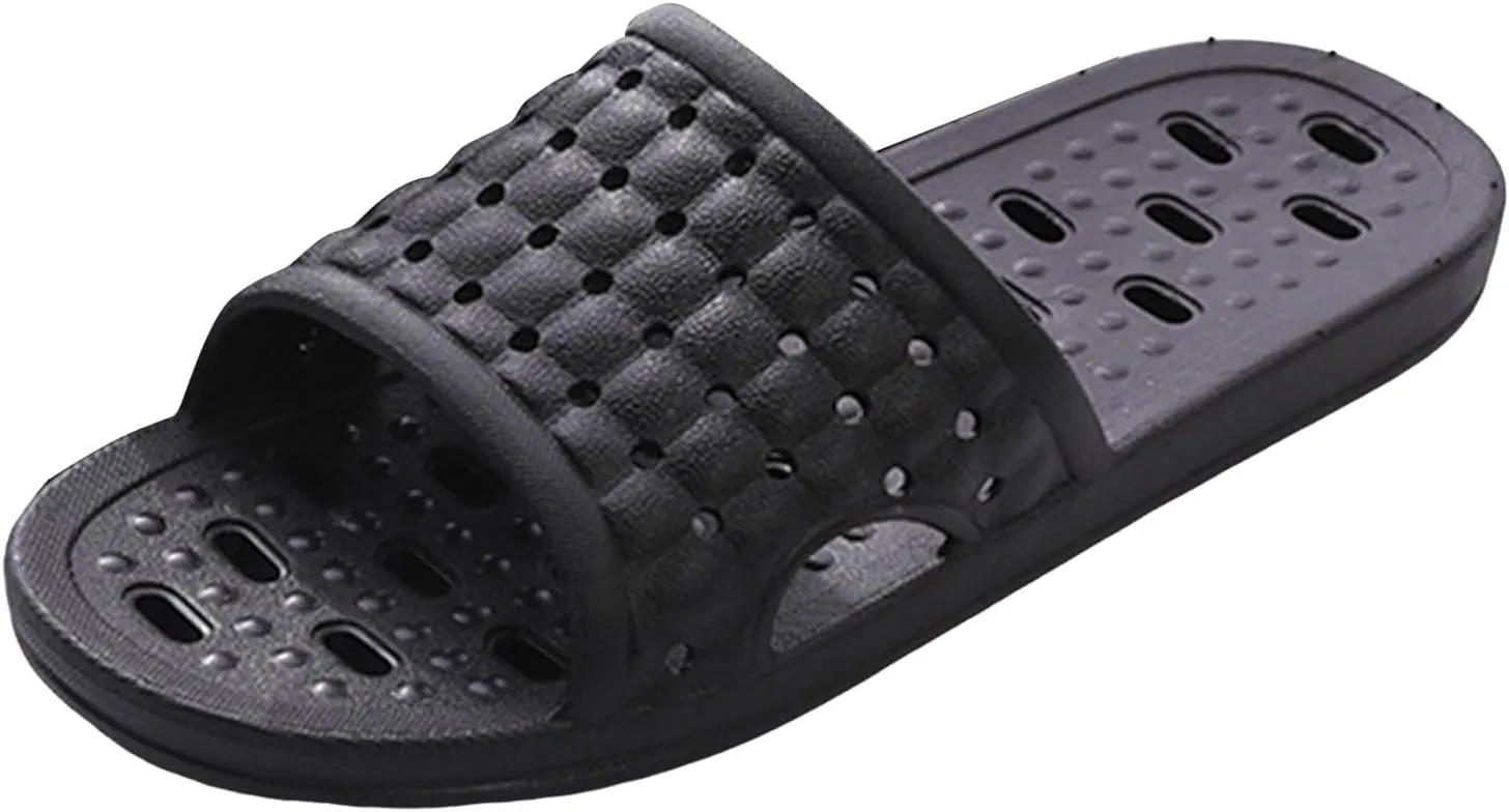 Non Slip Bathroom Slides for Women and Men Quick Drying Hollow Shower Slippers Comfortable Massage Pool Slides