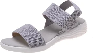 oiangi Lightweight Flat Sandals for Women Summer Fashion Casual Open Toe Slip On Slipper Solid Comfortable Breathable Outdoor Ladies Shoes