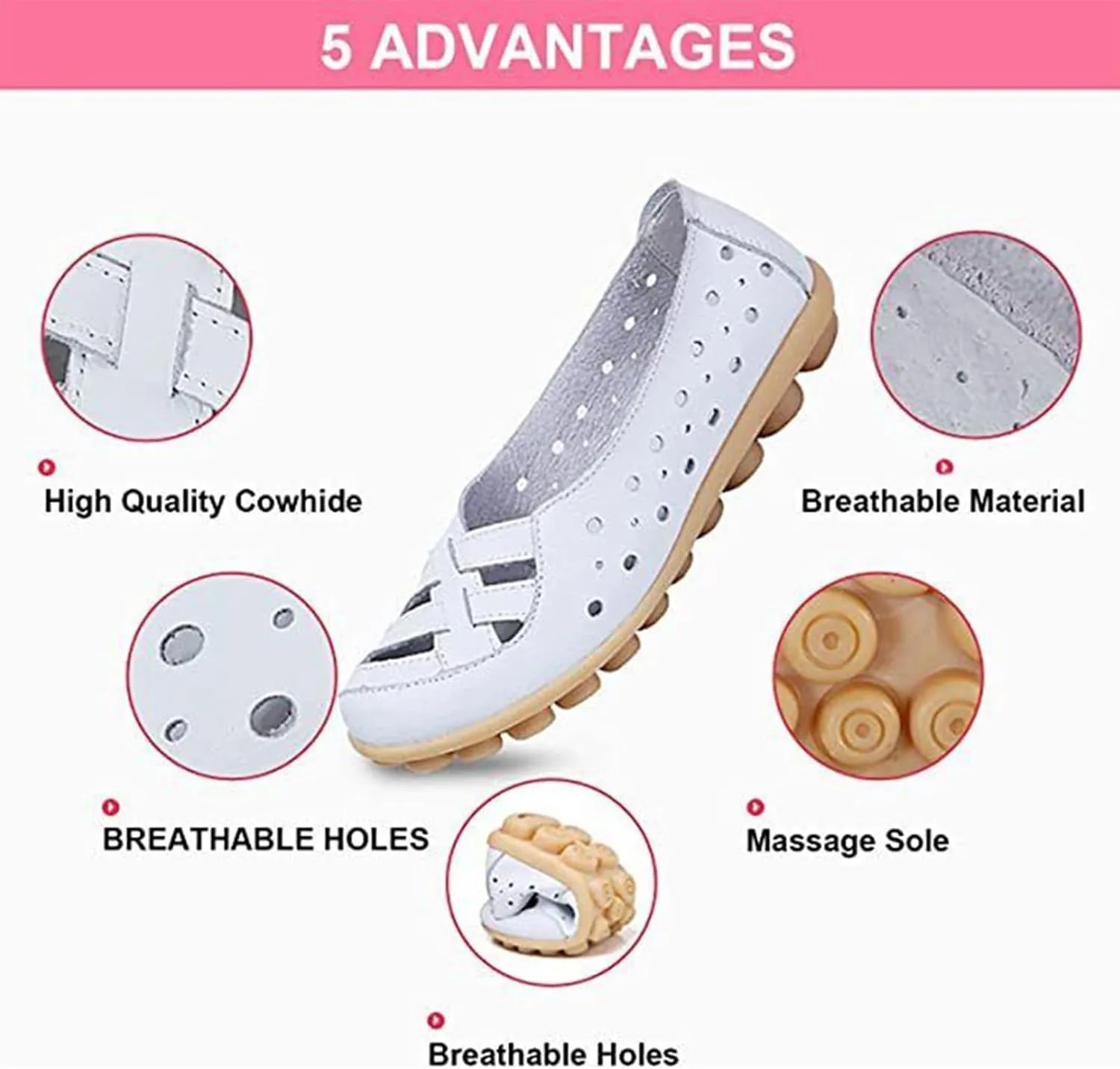Orthopedic Loafers in Breathable Leather, Comfortable Loafer Casual Flats Slip on Shoes, Owlkay Shoes for Women