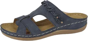 Orthopedic Sandals for Women 2025 Casual Vintage Flats Embroidered Slippers Slip on Sandals Summer Arch Support Slippers Walking Shoes