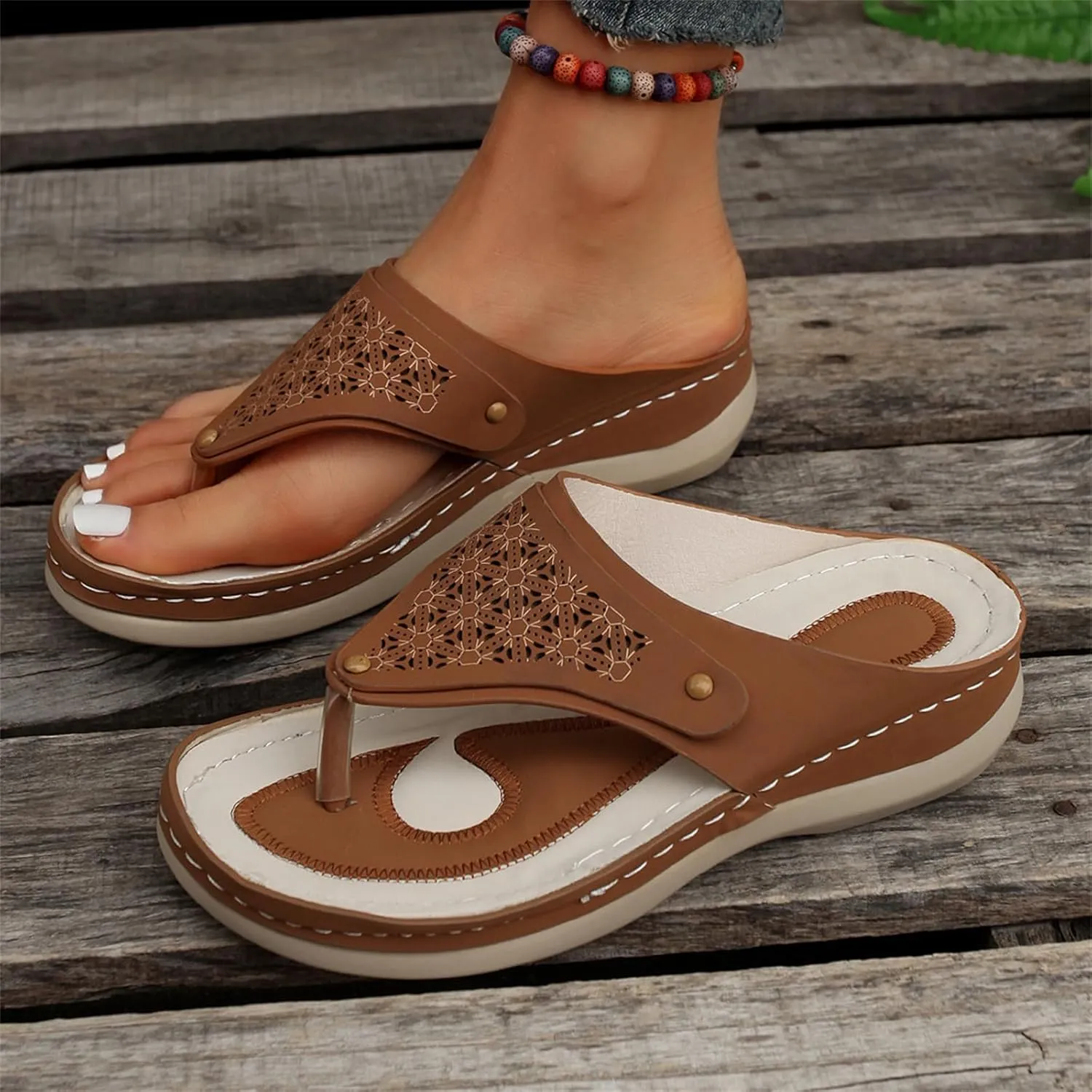 Orthopedic Sandals for Women Arch Support Recovery Flip Flops Comfortable Casual Summer Walking Beach Travel Low Heels Thong Sandals Slides