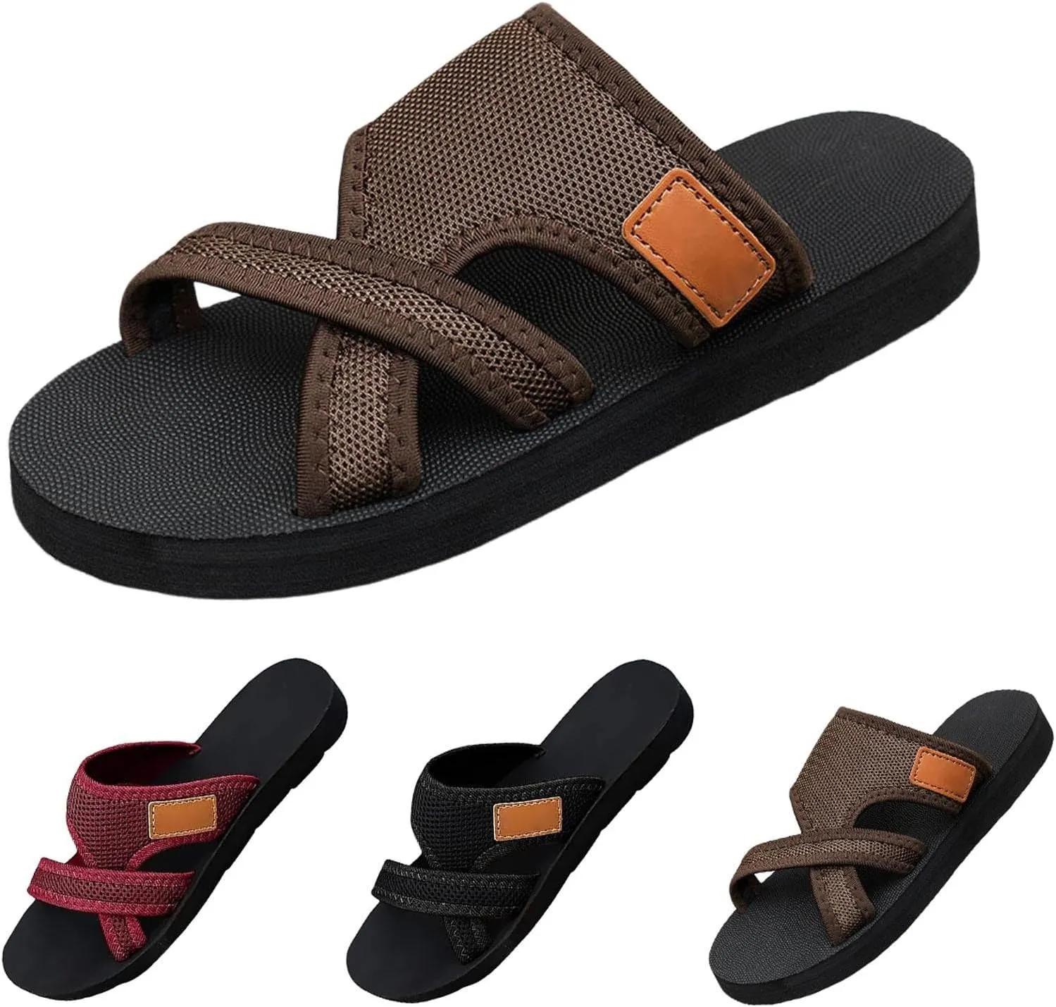 Orthopedic Sandals for Women Womens Hollow Mesh Slide Sandals with Arch Support Comfortable Slip On Beach Slippers