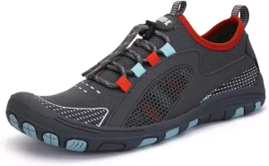 Outdoor Lndoor Minimalist Barefoot Shoes, Unisex Barefoot Shoes, Hiking Climbing Shoes, Water Shoes, for Yoga Running Surfing Boating Swim (Color : Gris, Size : 8.5)