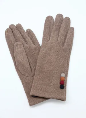 Packer Gloves With Accent Buttons (Taupe)