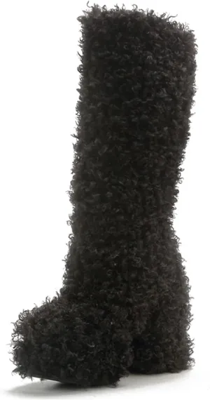 Platform Boots for Women Chunky High Heel Fur Boots