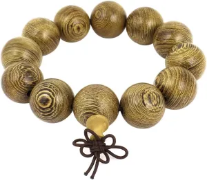 Qtqgoitem Wooden Buddhist Bead Bracelet 12 Round Beads 20mm Diameter Wood Color (Model: eb1 c76 6c4 f82 954)