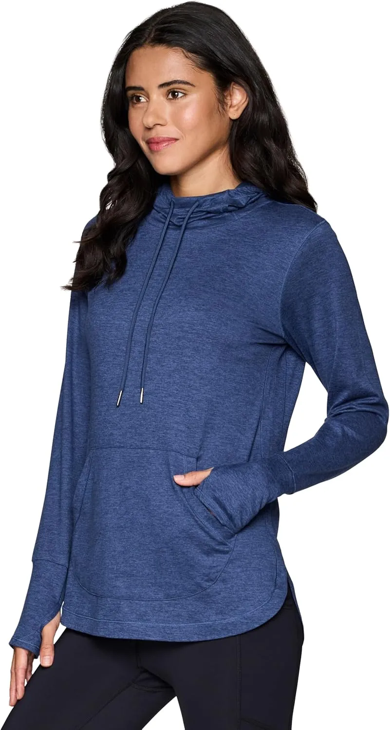 RBX Active Women's Fashion Yoga Long Sleeve Soft Lightweight Hoodie Pullover Top