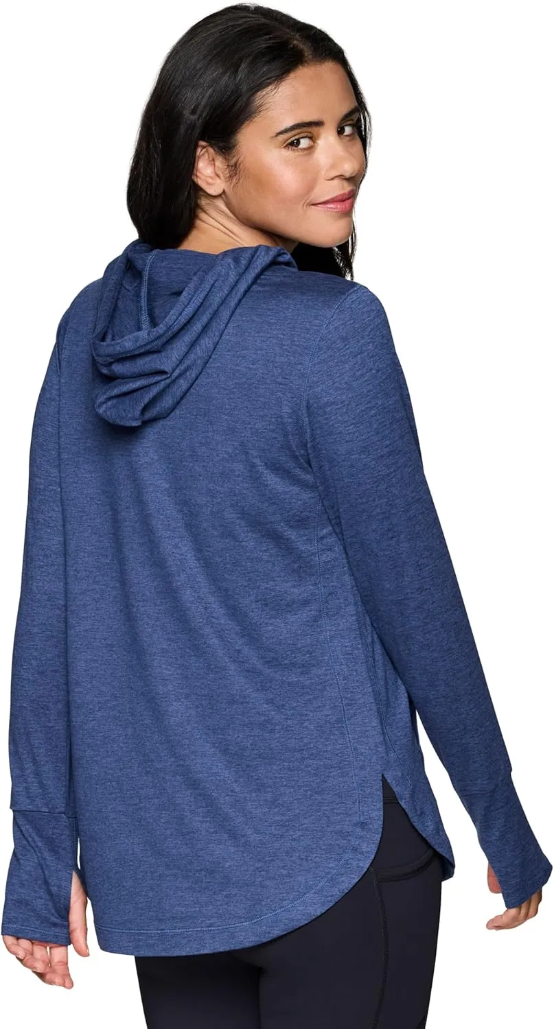 RBX Active Women's Fashion Yoga Long Sleeve Soft Lightweight Hoodie Pullover Top