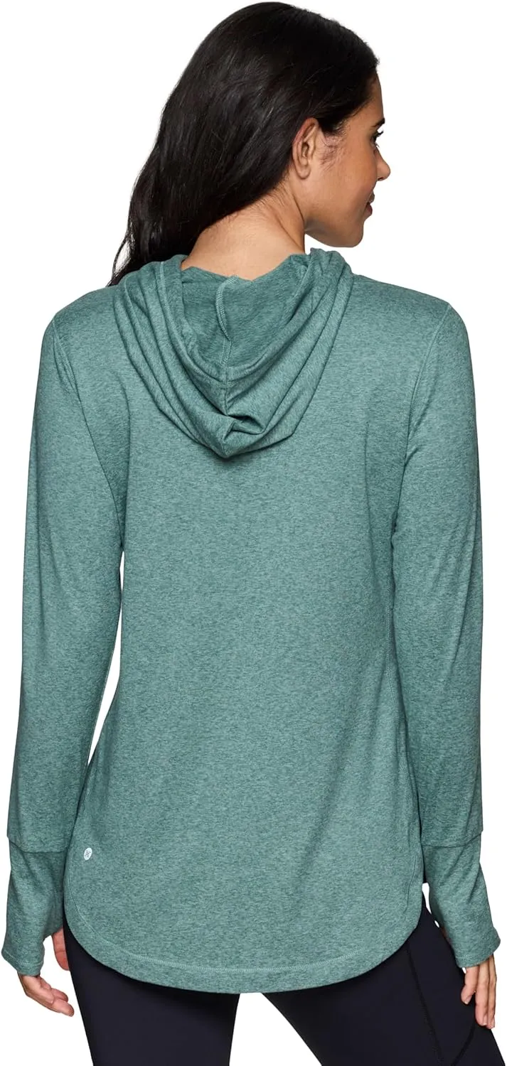RBX Active Women's Fashion Yoga Long Sleeve Soft Lightweight Hoodie Pullover Top