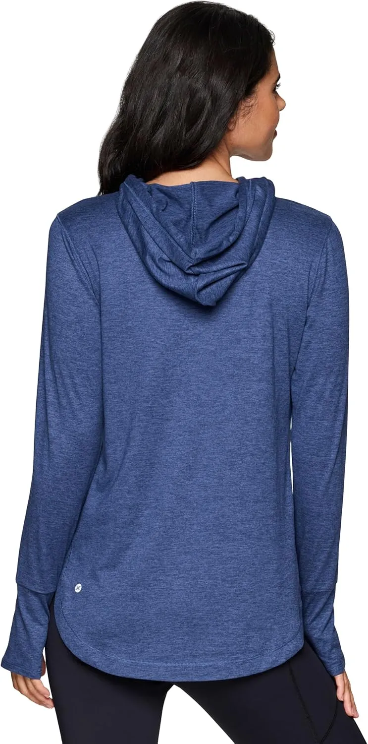 RBX Active Women's Fashion Yoga Long Sleeve Soft Lightweight Hoodie Pullover Top