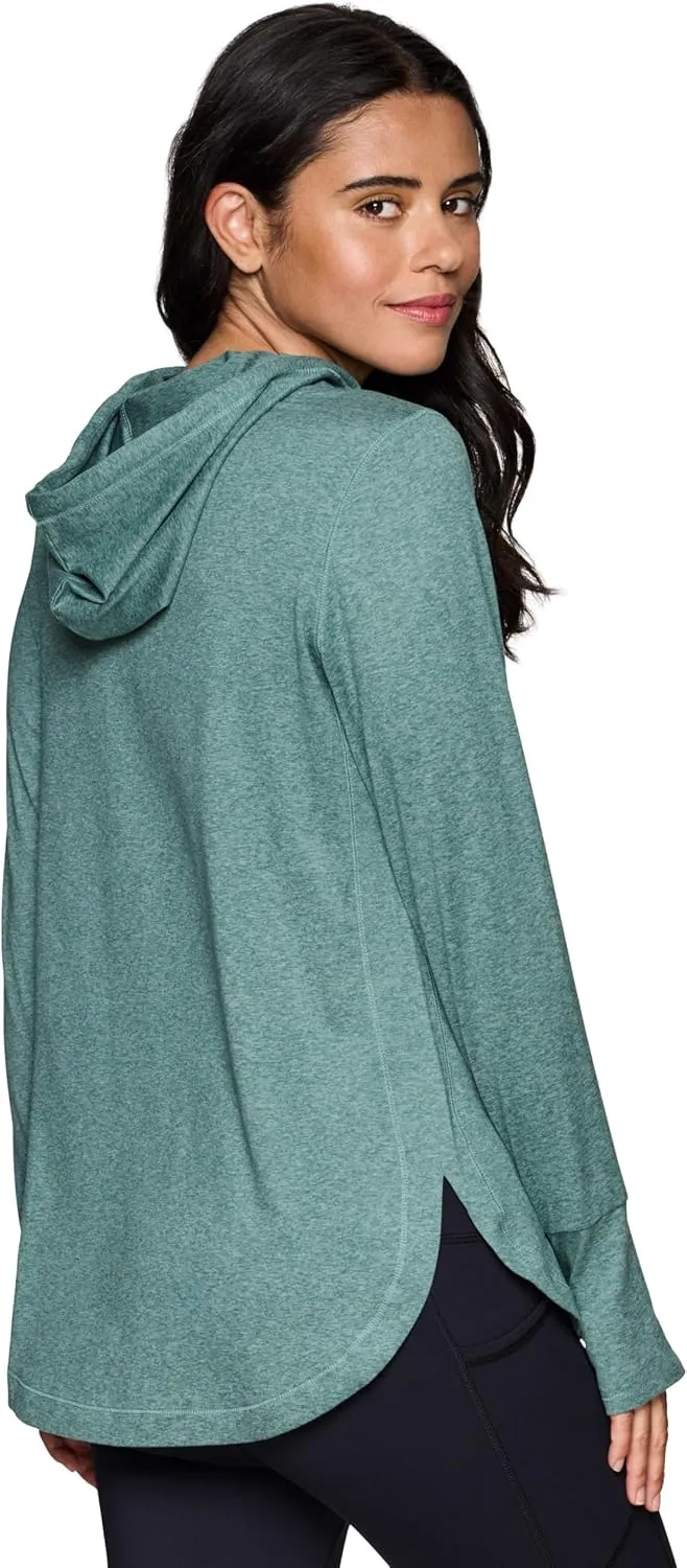 RBX Active Women's Fashion Yoga Long Sleeve Soft Lightweight Hoodie Pullover Top