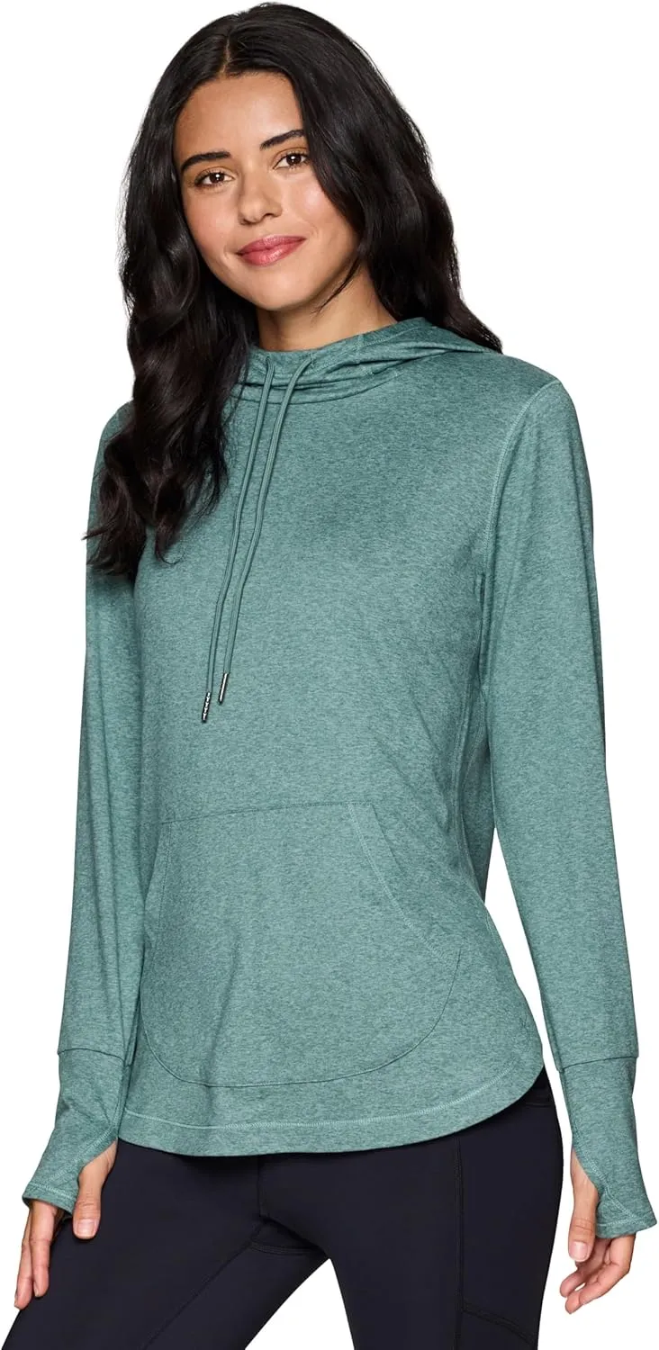 RBX Active Women's Fashion Yoga Long Sleeve Soft Lightweight Hoodie Pullover Top