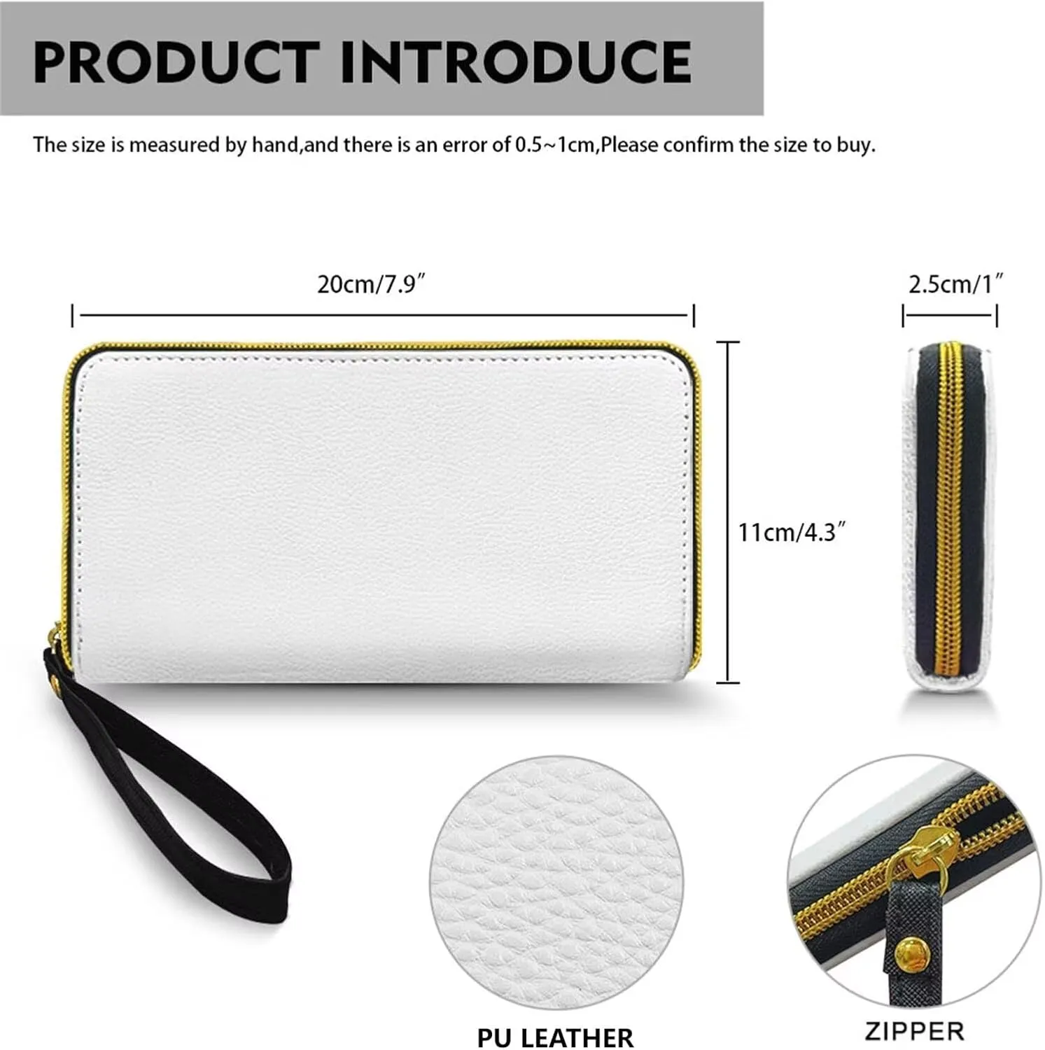 Retro Bicycle Pattern Womens Zip Around Wallet Credit Card Holder with Wristlet, Colorful Hearts Print Zipper Wallet Money Organizers PU Leather Slim Coin Purse
