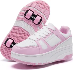 Roller Skate Shoes for Kids Girls Boys Detachable Wheeled Fashion Sneakers