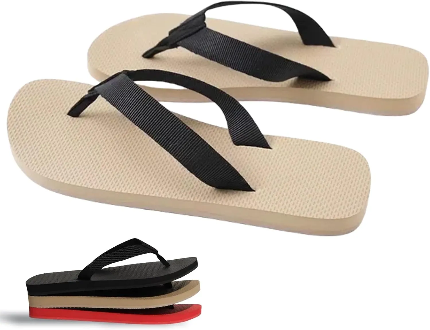 Rubber Thong Sandals for Women Beach Flip Flops Casual Comfortable Slip On Flat Sandals Ladies Slides Slipper
