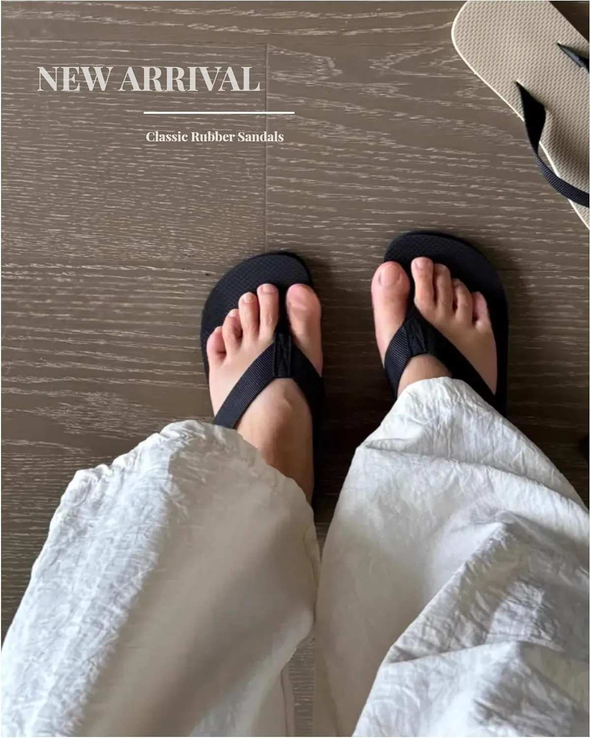 Rubber Thong Sandals for Women Beach Flip Flops Casual Comfortable Slip On Flat Sandals Ladies Slides Slipper