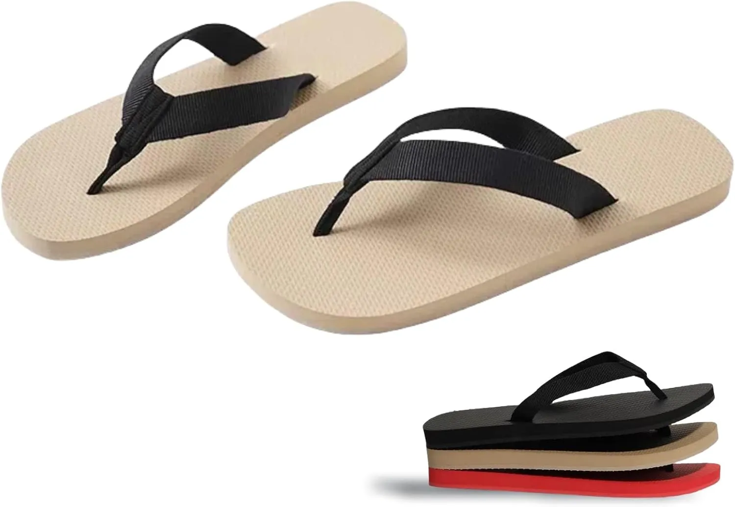 Rubber Thong Sandals for Women Beach Flip Flops Casual Comfortable Slip On Flat Sandals Ladies Slides Slipper