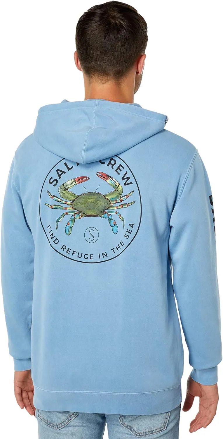 Salty Crew Blue Crabber Fleece Pullover Hoody - Light Blue