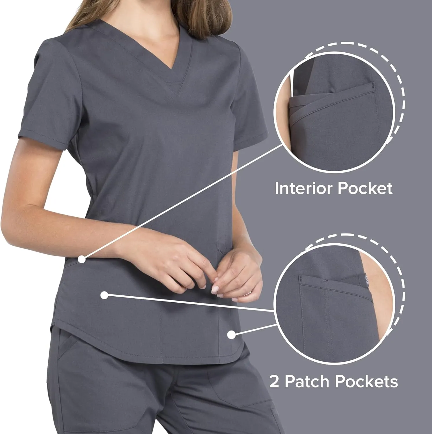 Scrubs for Women Workwear Professionals V-Neck Top, Soft Stretch - WW665