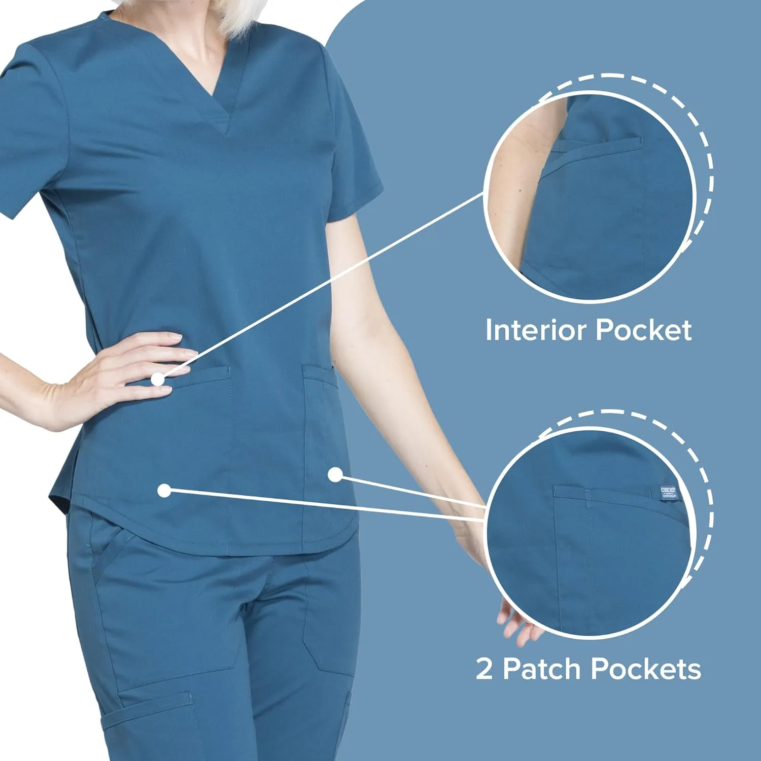 Scrubs for Women Workwear Professionals V-Neck Top, Soft Stretch - WW665