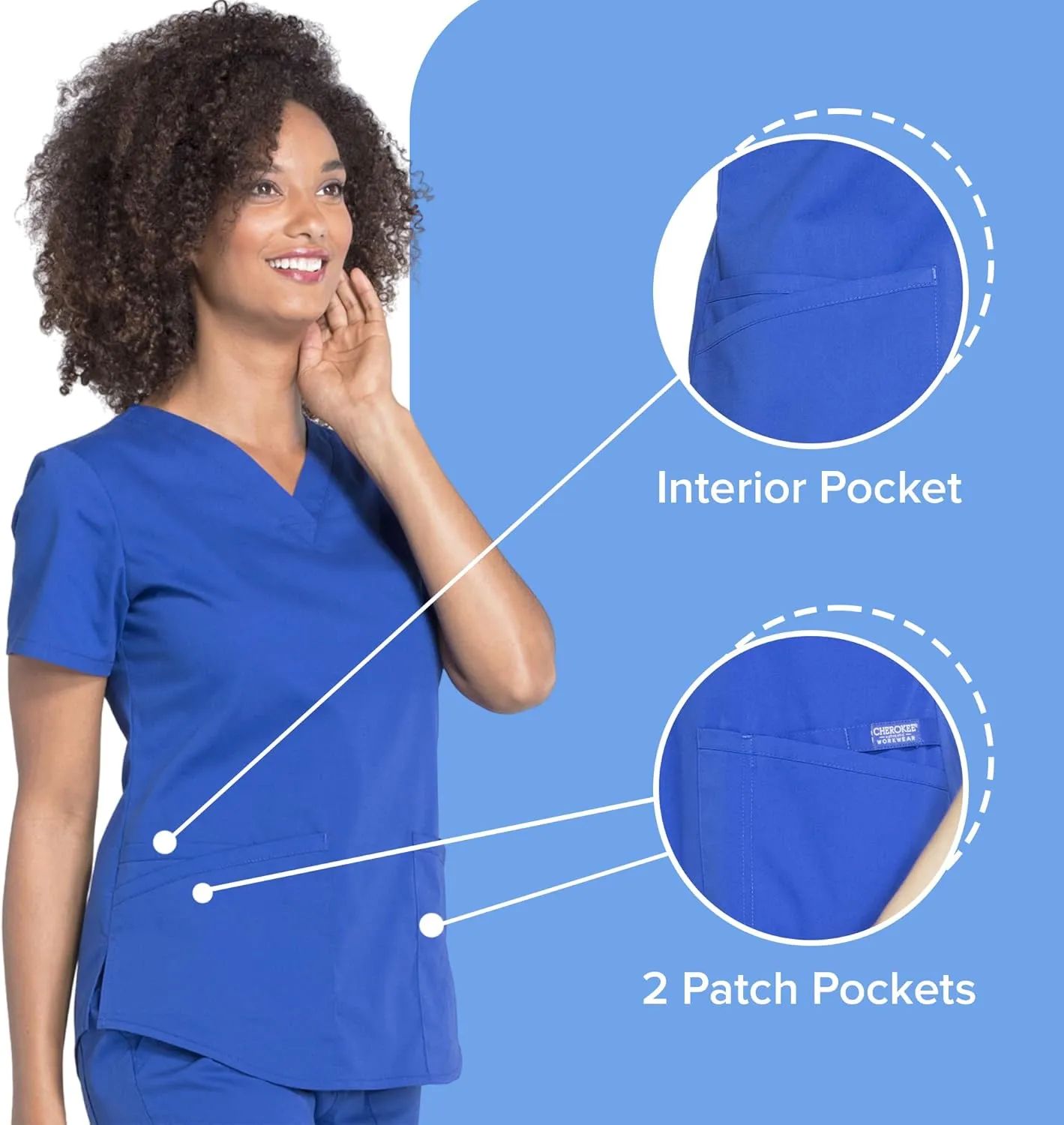 Scrubs for Women Workwear Professionals V-Neck Top, Soft Stretch - WW665