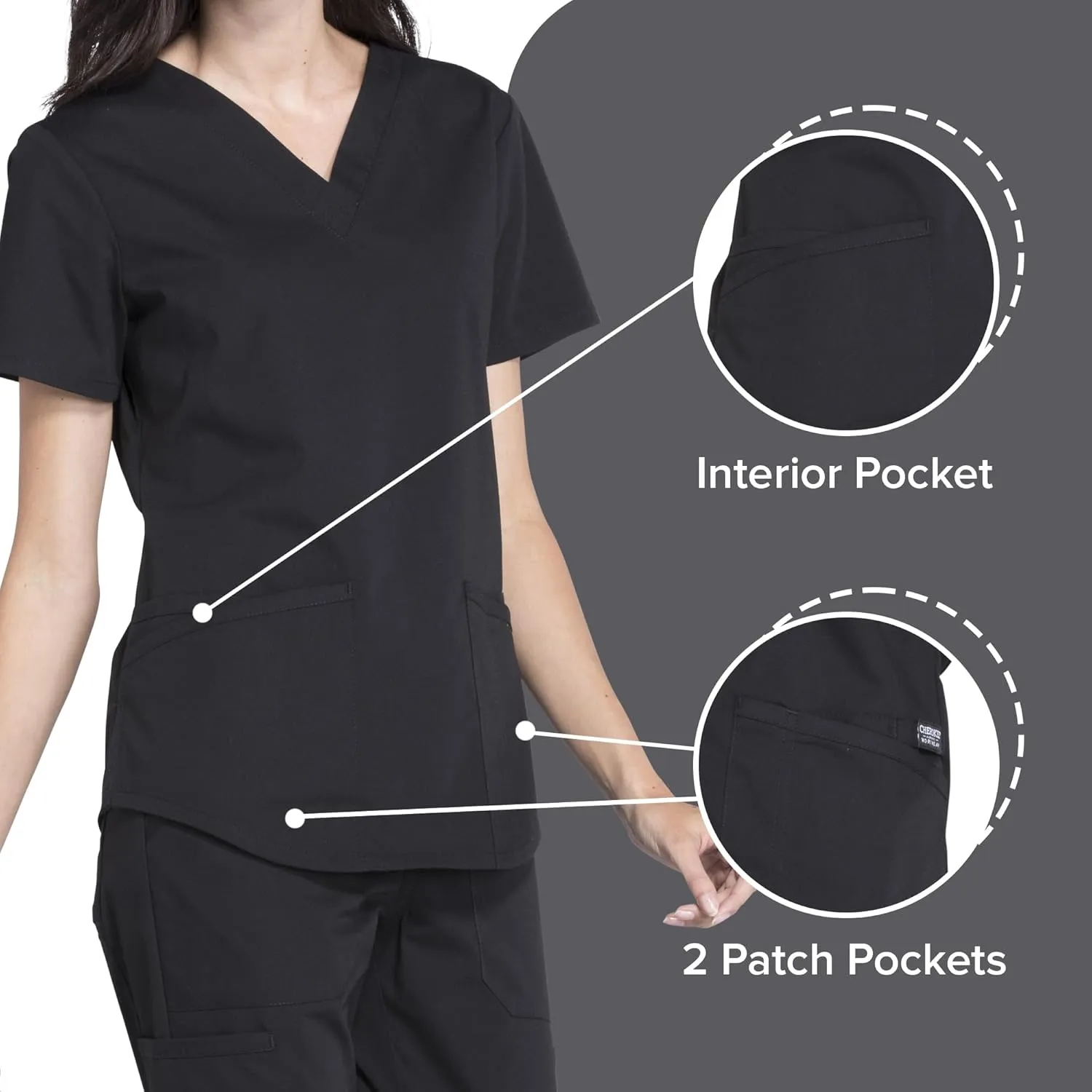 Scrubs for Women Workwear Professionals V-Neck Top, Soft Stretch - WW665