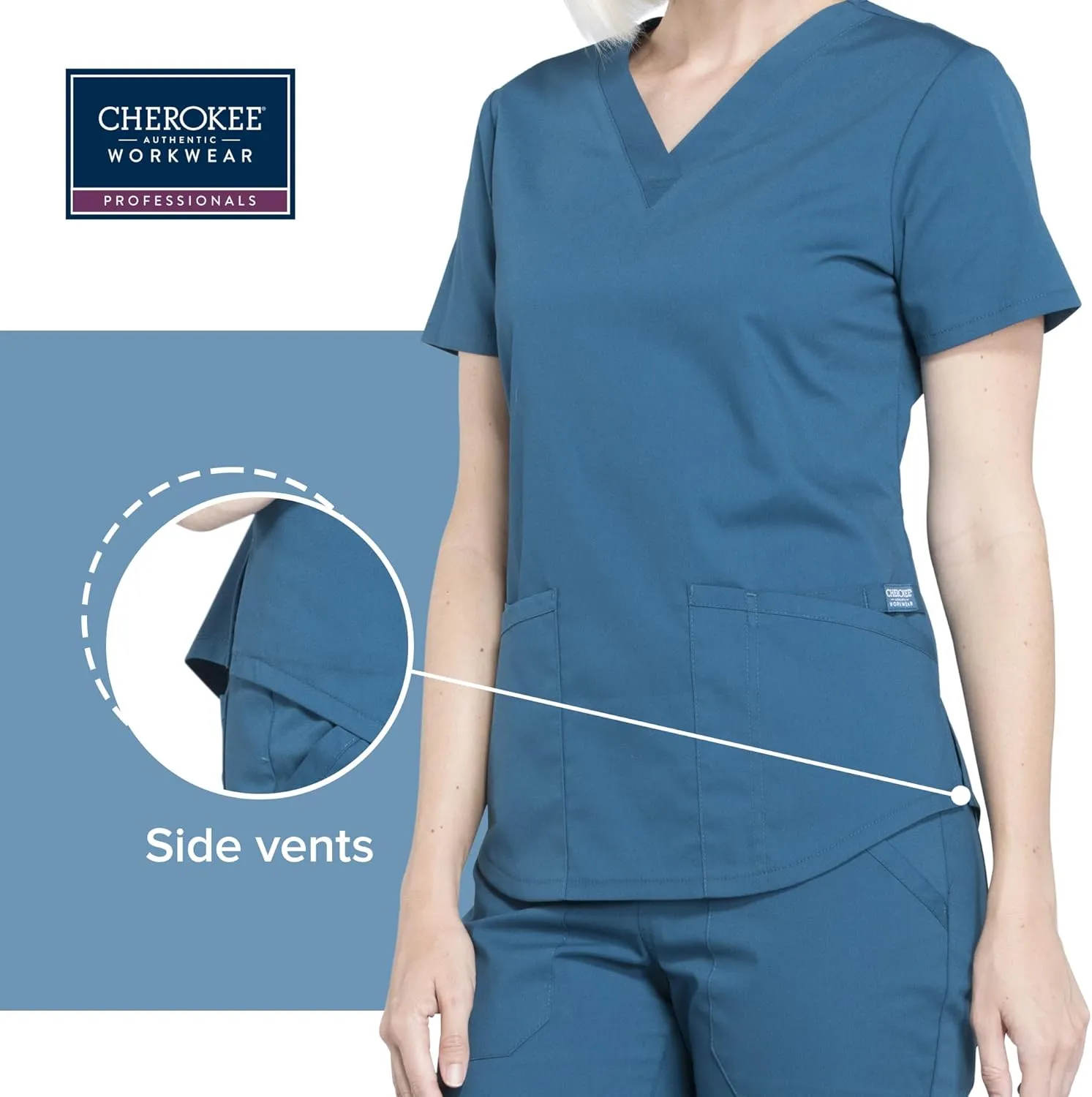Scrubs for Women Workwear Professionals V-Neck Top, Soft Stretch - WW665