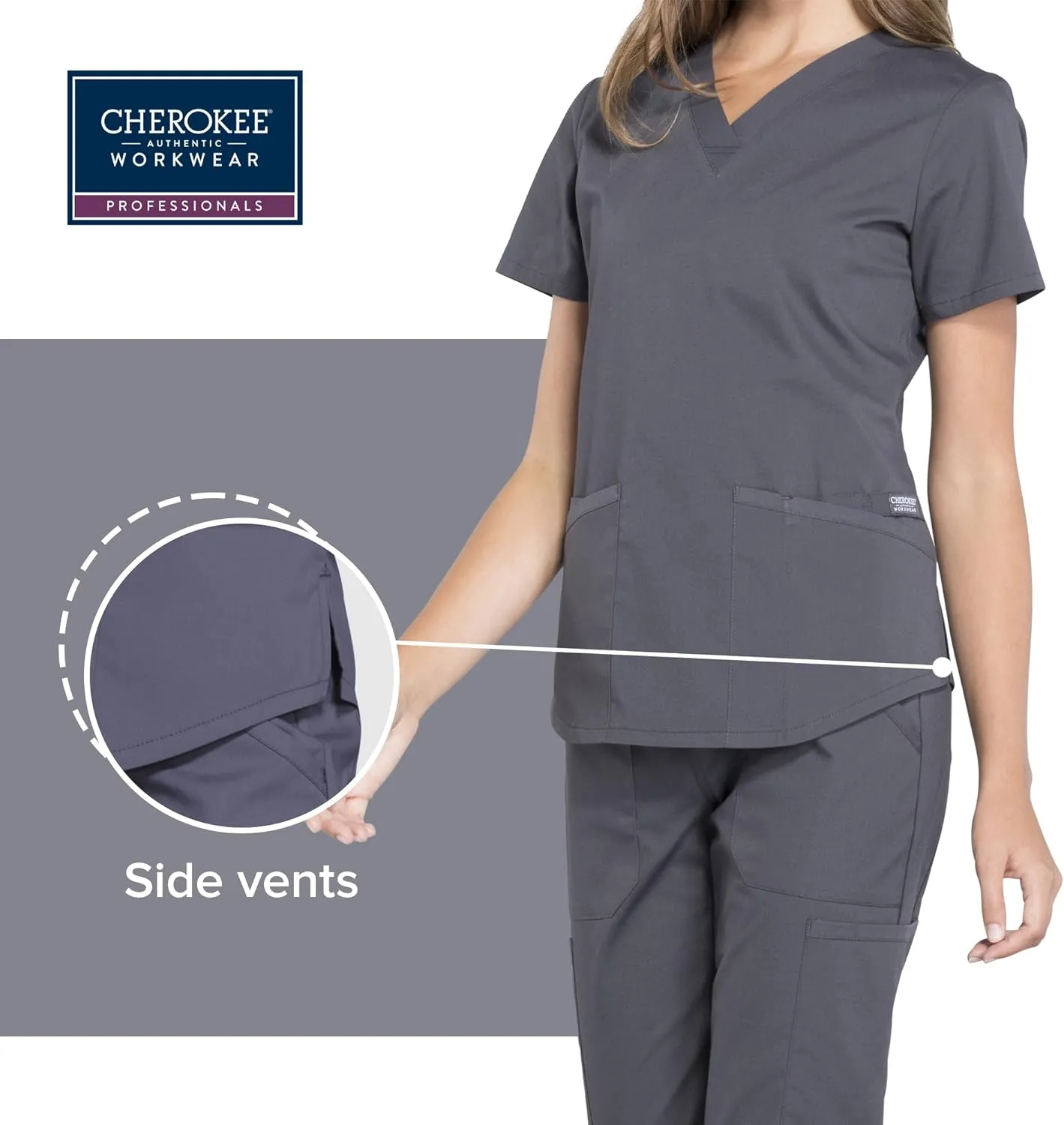 Scrubs for Women Workwear Professionals V-Neck Top, Soft Stretch - WW665