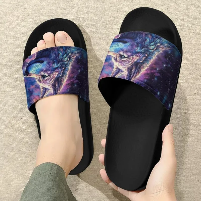 Semioury Women's Relief Soft House Summer Slippers Daisy Galaxy Indoor Outdoor Slippers Massage House Open Toe Spa Slippers