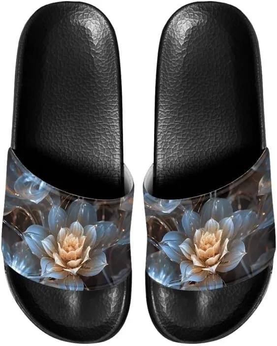Semioury Women's Relief Soft House Summer Slippers Daisy Galaxy Indoor Outdoor Slippers Massage House Open Toe Spa Slippers