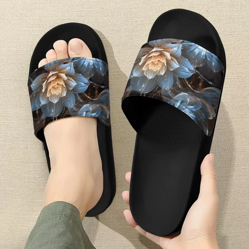Semioury Women's Relief Soft House Summer Slippers Daisy Galaxy Indoor Outdoor Slippers Massage House Open Toe Spa Slippers