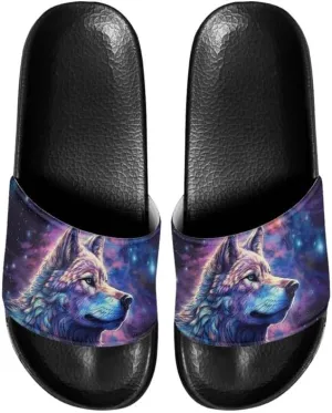 Semioury Women's Relief Soft House Summer Slippers Daisy Galaxy Indoor Outdoor Slippers Massage House Open Toe Spa Slippers