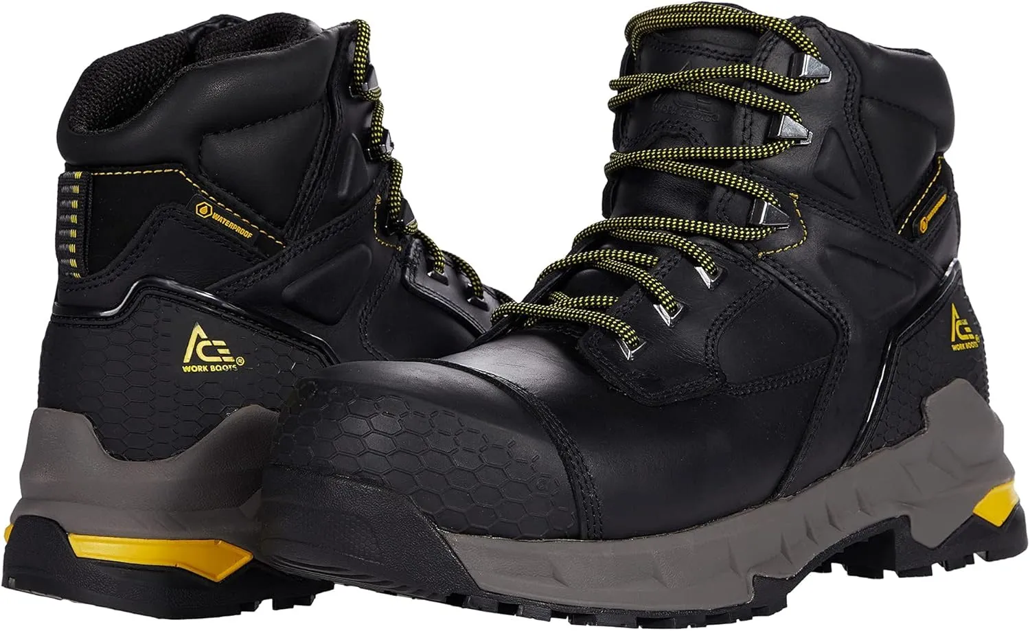 Shoes for Crews Redrock, Men's, Women's, Unisex Composite Toe (CT) Work Boots, Slip Resistant, Water Resistant, Black