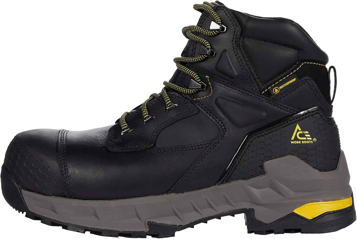 Shoes for Crews Redrock, Men's, Women's, Unisex Composite Toe (CT) Work Boots, Slip Resistant, Water Resistant, Black