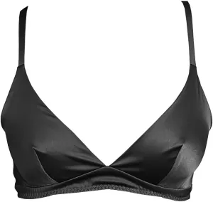 SilRiver Women's Silk Soft Cup Wireless Bra Bralette Top with Smooth Satin