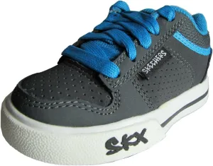 Skechers Toddler Boys Vert II 91476N Skate Sneaker Shoe, Charcoal/Lt Blue, US 5