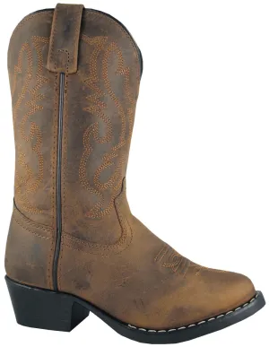 Smoky Mountain Boots Distressed Brown Oil Denver Western Boots for Youth