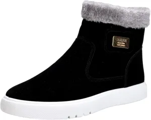 Snow Boots for Men, Waterproof Fuzzy Boots Cold Weather Short Rain Boots Trekking Trail Climbing Shoes Womens Winter Shoes