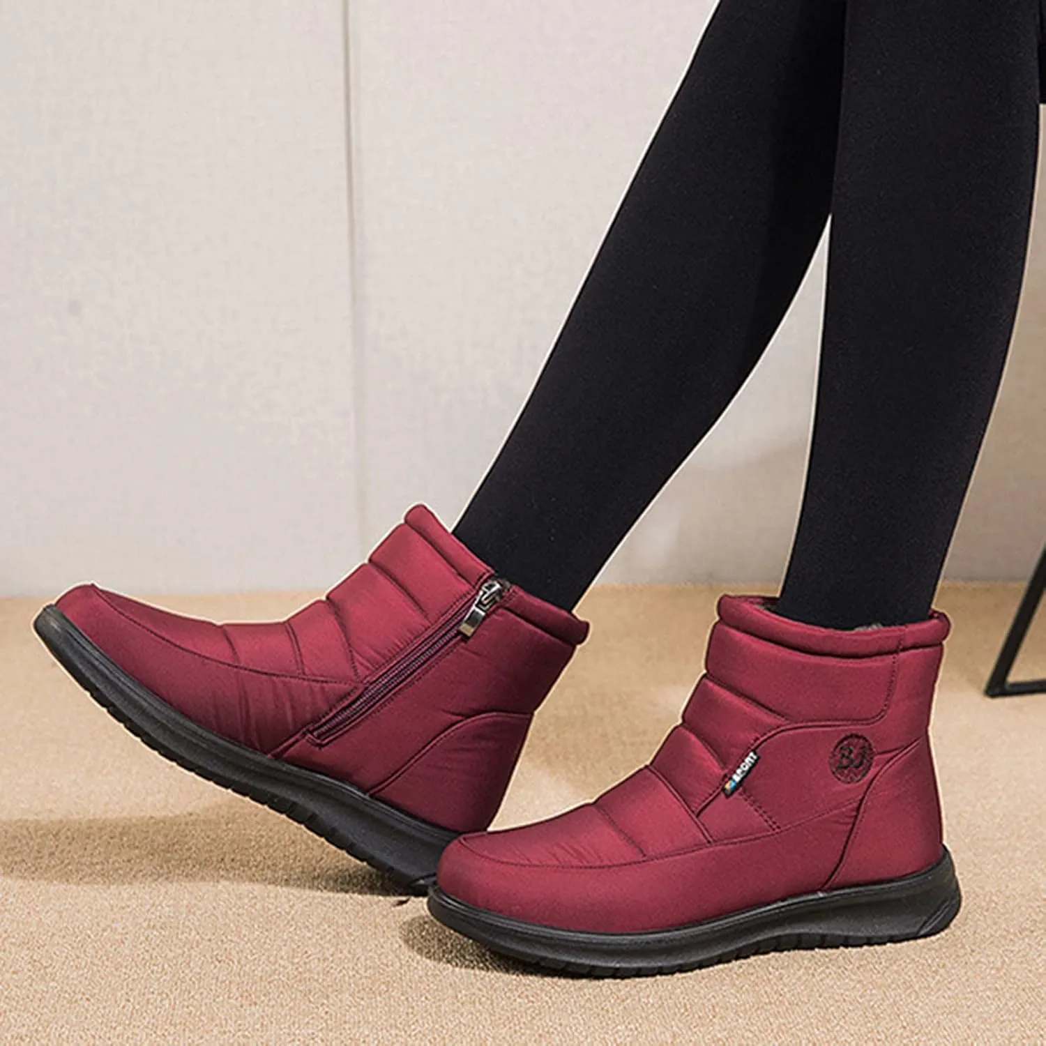 Snow Boots For Women Women's Shoes High-Top Inner Height Round Head Velvet Warm Casual Cloth Shoes Short Boots