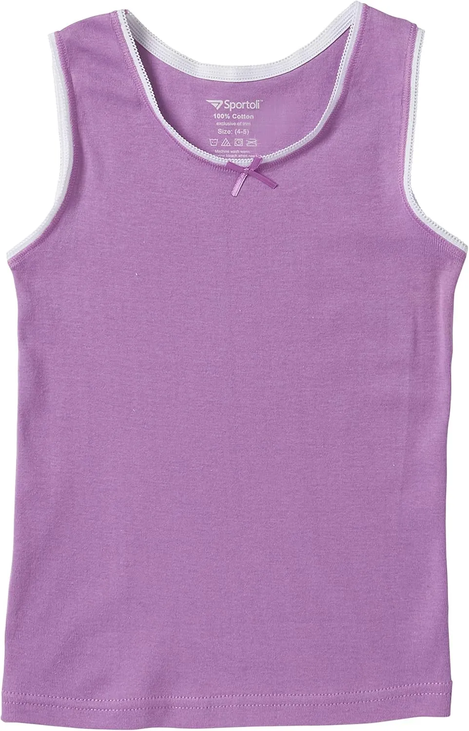 Sportoli Girls Ultra Soft 100% Cotton Tank Top Tagless Cami Undershirts (4 Pack)