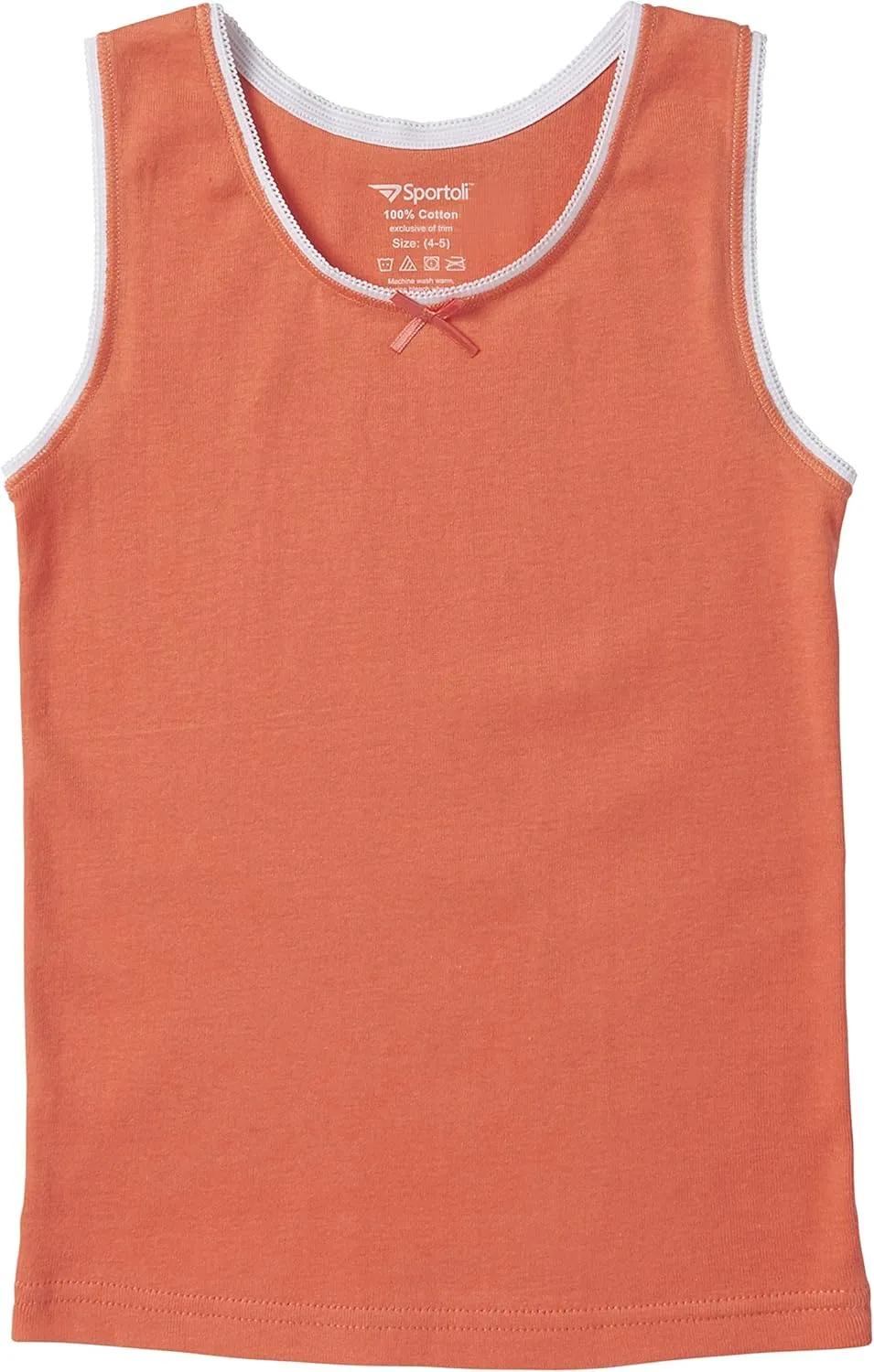 Sportoli Girls Ultra Soft 100% Cotton Tank Top Tagless Cami Undershirts (4 Pack)