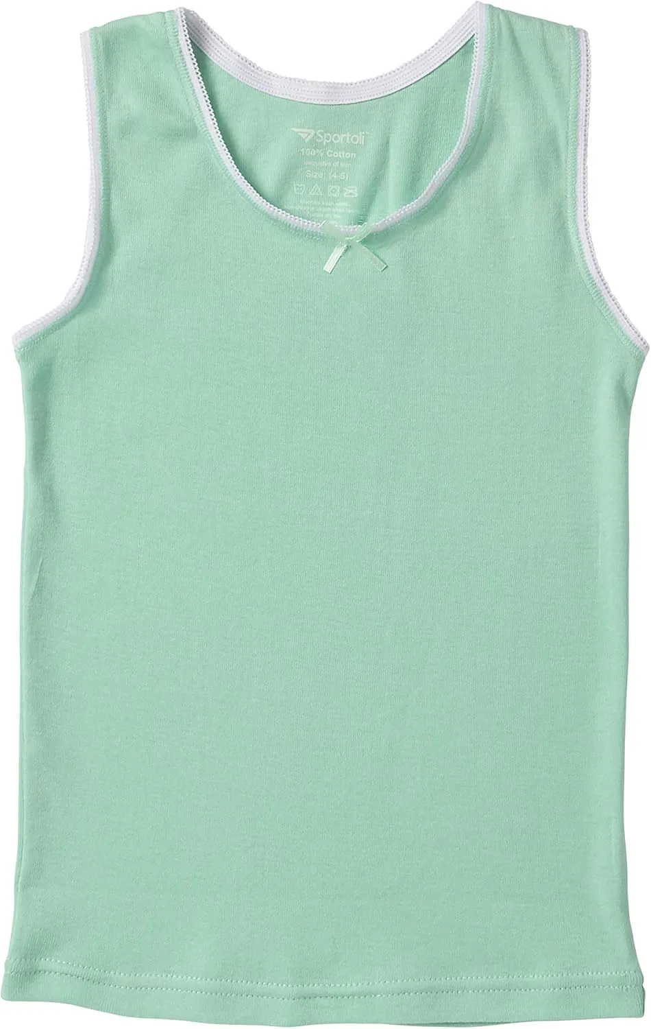 Sportoli Girls Ultra Soft 100% Cotton Tank Top Tagless Cami Undershirts (4 Pack)