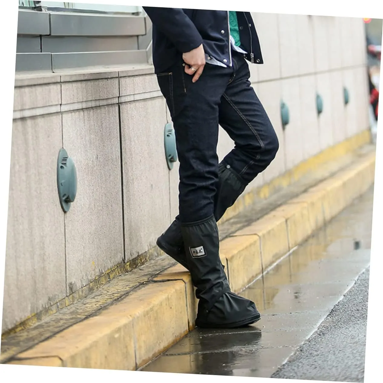 SUPVOX Shoe Covers for Rain Rainy Day Shoe Covers Shoes Cover Shoe Protector Boots Photo Frame Black Reusable