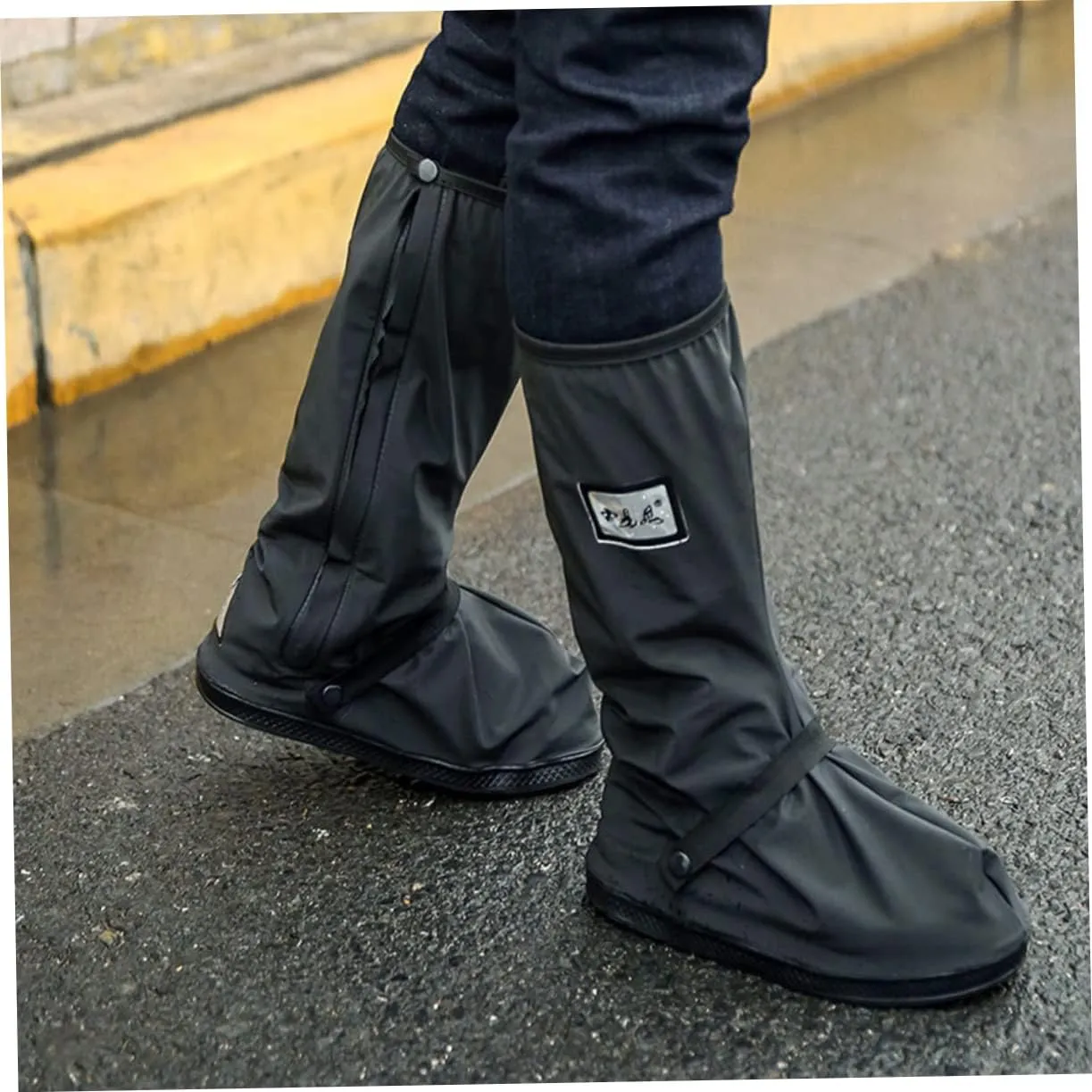 SUPVOX Shoe Covers for Rain Rainy Day Shoe Covers Shoes Cover Shoe Protector Boots Photo Frame Black Reusable
