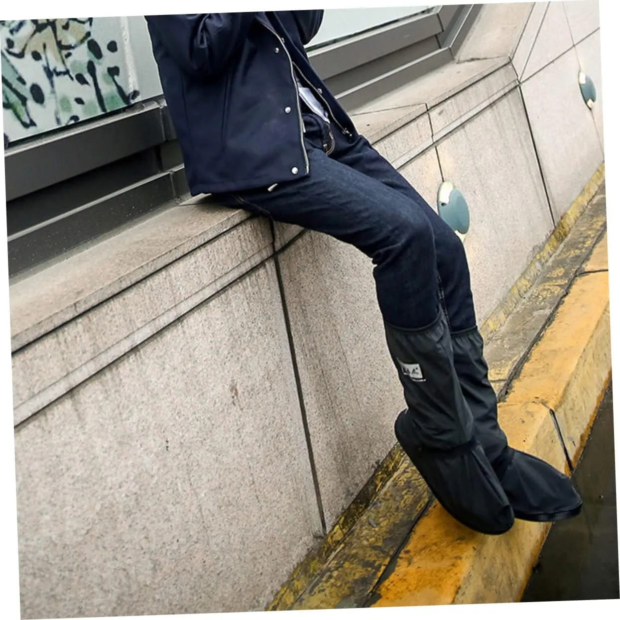 SUPVOX Shoe Covers for Rain Rainy Day Shoe Covers Shoes Cover Shoe Protector Boots Photo Frame Black Reusable